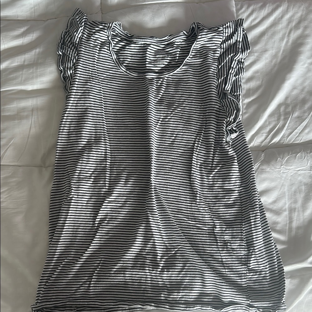 Banana Republic Striped Black and White Women's Top